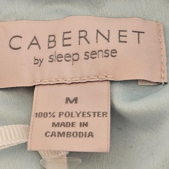 Cabernet by Sleep Sense Robe Womens Medium Blue Wrap Silky Kimono Attached Belt - Picture 2 of 6